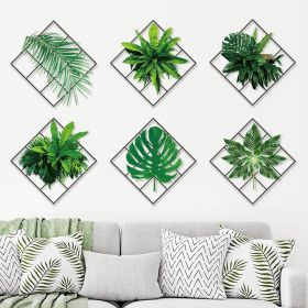 Greenery Grid Dormitory Bedroom Entrance Restaurant Background Decoration Wall Stickers