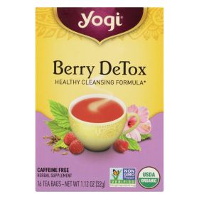 Yogi Detox Herbal Tea Caffeine Free Berry - 16 Tea Bags - Case Of 6