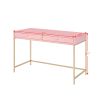ACME Ottey Writing Desk, Pink High Gloss & Gold Finish 93545