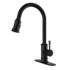 Kitchen Faucet- 3 Modes Pull Down Sprayer Kitchen Tap Faucet Head, Single Handle&Deck Plate for 1or3 Holes, 360° Rotation, Stainless Steel No Lead for