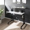 Techni Mobili Rolling Writing Desk with Height Adjustable Desktop and Moveable Shelf, White