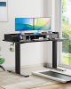 Adjustable Height Stand up Desk, 48x24 Inches Electric Standing Desk, Sit Stand Desk with Desktop Storage and Memory Preset, Black Sit Stand Desk for