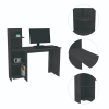 DEPOT E-SHOP Toronto 120 Writing Desk, Four Shelves, Smokey Oak