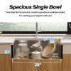 TECASA Farmhouse Sink 30 inches Stainless Steel Apron Sinks 16 Gauge for Kitchen Front Rounded 10 inch Deep Single Bowl Kitchen Sink with Accessories