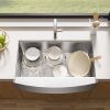 TECASA Farmhouse Sink 30 inches Stainless Steel Apron Sinks 16 Gauge for Kitchen Front Rounded 10 inch Deep Single Bowl Kitchen Sink with Accessories