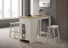 Alonzo 47" Light Gray Small Space Counter Height Dining Table with Cabinet, Drawer, and 2 Ergonomic Counter Stools