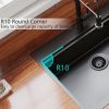 30" x 22" Black Drop In Kitchen Sink, 16 Gauge Stainless Steel Workstation Sink