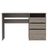 Dublin Three Drawer Computer Desk; One Shelf -Light Gray
