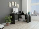 L-Shaped Desk Desti, Office, Black