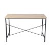 47.2"W x 23.6"D x 29.6"H Metal Frame Home Office Writing Desk - Oak & Black