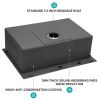 33x22 inch Kitchen Sink Drop In Gunmetal Black 16 Gauge Stainless Steel 33" Single Bowl Topmount Kitchen Sink Basin