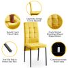 5-Piece Slate Dining Table Dining Set Including Yellow Velvet High Back Black Color Legs for Living Room,Dining Room,Kitchen
