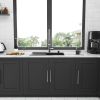 33x22 inch Kitchen Sink Drop In Gunmetal Black 16 Gauge Stainless Steel 33" Single Bowl Topmount Kitchen Sink Basin