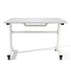 Atlantic Sit Stand Desk with Casters - White (Height Adjustable) with side crank (switchable either side, left or right side crank)