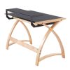 Bentley Mid-Century Modern Office Desk in Natural Wood and Black Glass by LumiSource