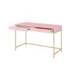ACME Ottey Writing Desk, Pink High Gloss & Gold Finish 93545
