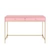 ACME Ottey Writing Desk, Pink High Gloss & Gold Finish 93545