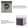 Workstation 33-inch Drop-In Kitchen Sink R10 Radius Stainless Steel Kitchen Sink Single Bowl with Intergrated Ledge & Accessories (Pack of 5) -33"x22"