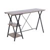 47.2"W X 18.9"D X 30.1"H Computer Desk with 2 layers - BROWN & BLACK