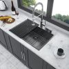 33x22 inch Kitchen Sink Drop In Gunmetal Black 16 Gauge Stainless Steel 33" Single Bowl Topmount Kitchen Sink Basin