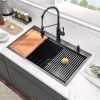 Workstation 33-inch Drop-In Kitchen Sink R10 Radius Stainless Steel Kitchen Sink Single Bowl with Intergrated Ledge & Accessories (Pack of 5) -33"x22"