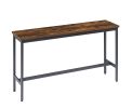 Long Bar Table Set with 3 PU Upholstered Bar Stools, Industrial Bar Table and Chairs for Kitchen Breakfast Table, Living Room, Banquet Hall, Rustic Br