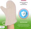 6 Pack Terry Cloth Mitts 13". Industrial Oven Mitts for Heat Care. Heat Resistant Potholders for Baking; Frying; Grilling. Thermal Hand Arm Care. Natu