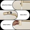 Brushed Gold Kitchen waterfall faucet with pull down sprayer, single handle kitchen sink faucet with pull out sprayer, 360° rotating kitchen faucet