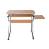 Techni Mobili Compact Computer Desk with Side Shelf and Keyboard Panel, Cherry