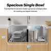 TECASA Farmhouse Double Bowl 50/50 Sink 33 inches Stainless Steel Apron Sinks 16 Gauge for Kitchen Front Rounded 10 inch Deep Single Bowl Kitchen Sink