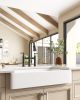 37 Inch Farmhouse Kitchen Sink, Apron Front Kitchen Sink Single Bowl White Fireclay Porcelain Ceramic Farm Kitchen Sinks 37"L x 19"W x 8"H