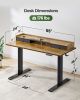 Adjustable Height Stand up Desk, 55 x 24 Inches Electric Standing Desk, Sit Stand Desk with Desktop Storage and Memory Preset, Rustic Brown Sit Stand