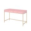 ACME Ottey Writing Desk, Pink High Gloss & Gold Finish 93545