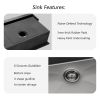 30 Black Farmhouse Sink - 30x22 Gunmetal Black Single Bowl Workstation Farm Kitchen Sink 16 Gauge Apron Front Stainless Ledge