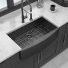 30 Farmhouse Sink - 30 Inch Kitchen Sink Gunmetal Black Single Bowl Apron Front Farmhouse Sink 18 Gauge Stainless Steel Farm Sink