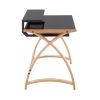 Bentley Mid-Century Modern Office Desk in Natural Wood and Black Glass by LumiSource