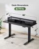Adjustable Height Stand up Desk, 48x24 Inches Electric Standing Desk, Sit Stand Desk with Desktop Storage and Memory Preset, Black Sit Stand Desk for
