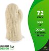 Terry Cloth Oven Mitts 13". Pack of 72 Kitchen Oven Mitts Heat Resistant; Natural Cotton Oven Mitts and Pot Holders. Kitchen Mitts for Oven; Long Oven