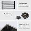 32 Inch Undermount Sink - 32" x 19" x 10" Gunmetal Black Undermount Kitchen Sink 16 Gauge 10 Inch Deep Single Bowl Kitchen Sink Basin