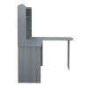 Techni Mobili Modern L-Shaped Desk with Hutch, Grey