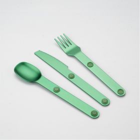 Household Outdoor Magnetic Aluminum Alloy Knife, Fork And Spoon Three-piece Set Combination